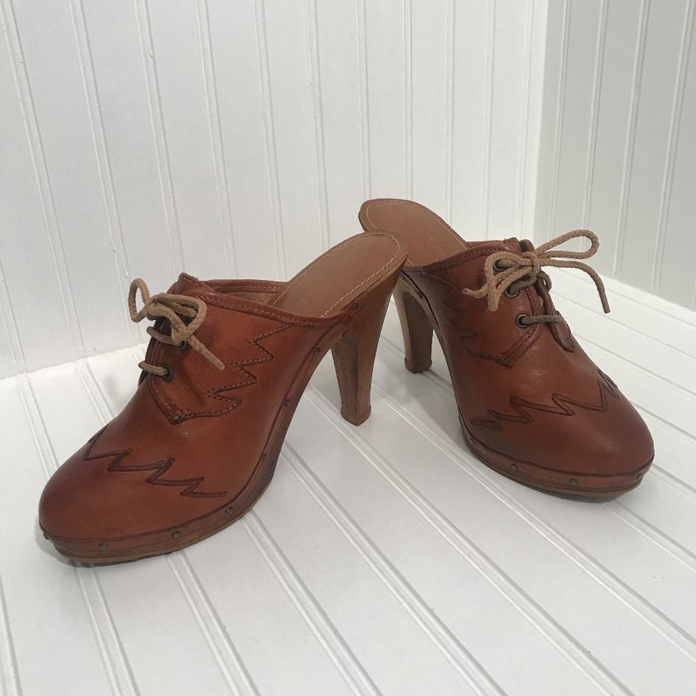 Vintage 70's QualiCraft Wooden Heel Platform Clogs - Picture 5 of 14